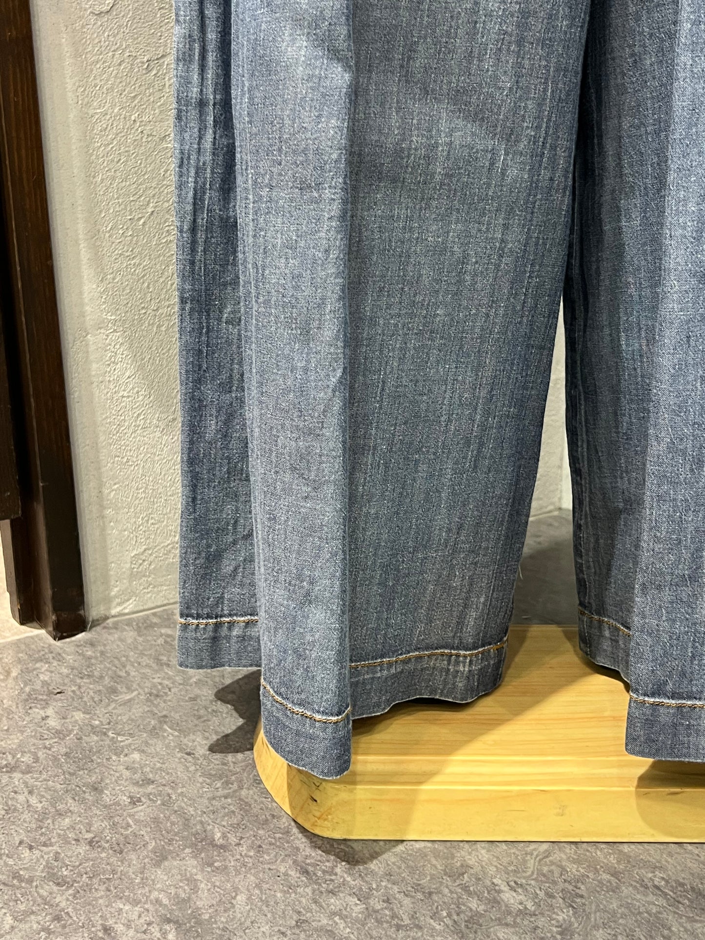 【ayane】シアーデニムタックワイドパンツ