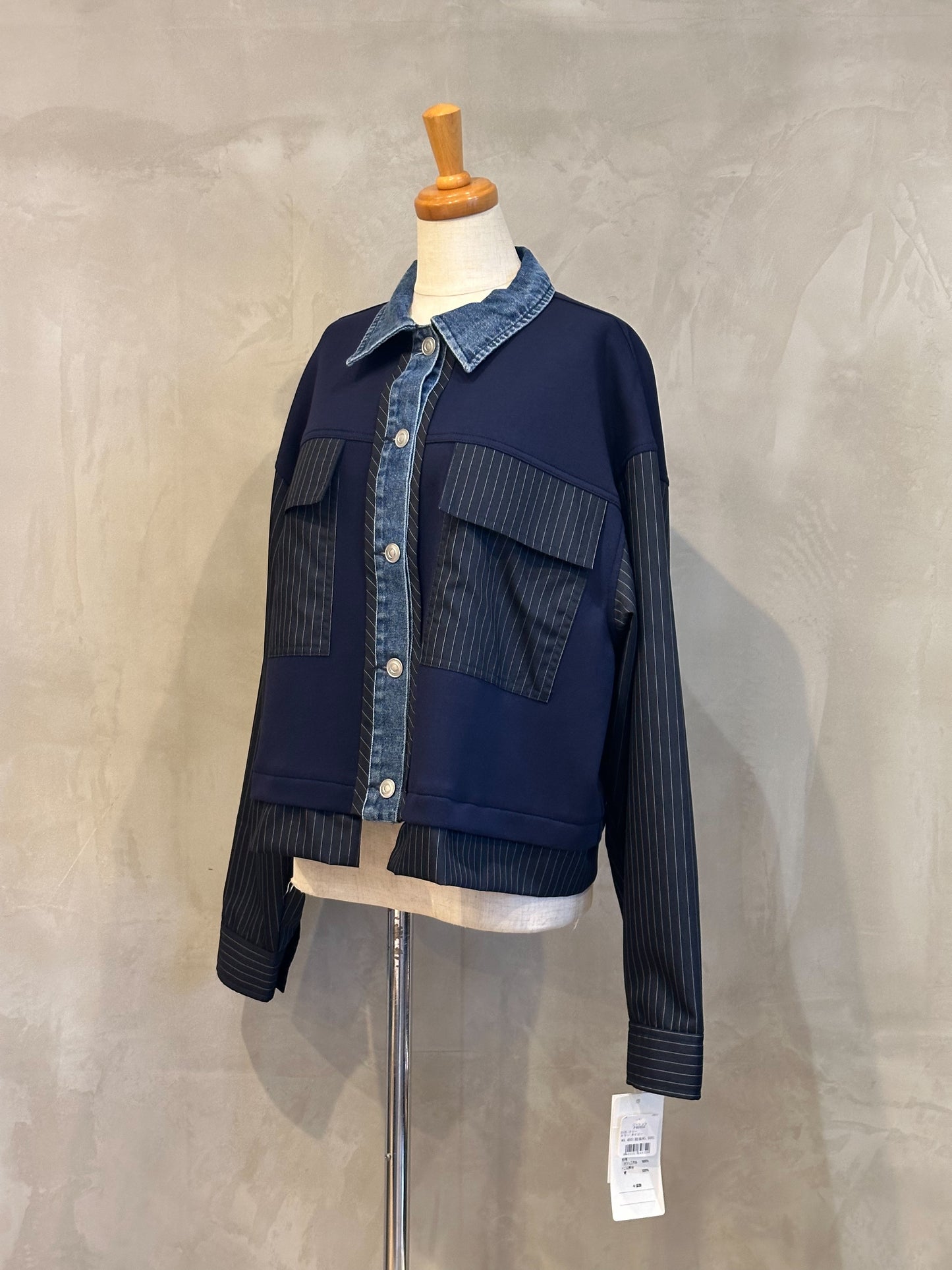 【botanical】異素材切り替えデニムジャケット