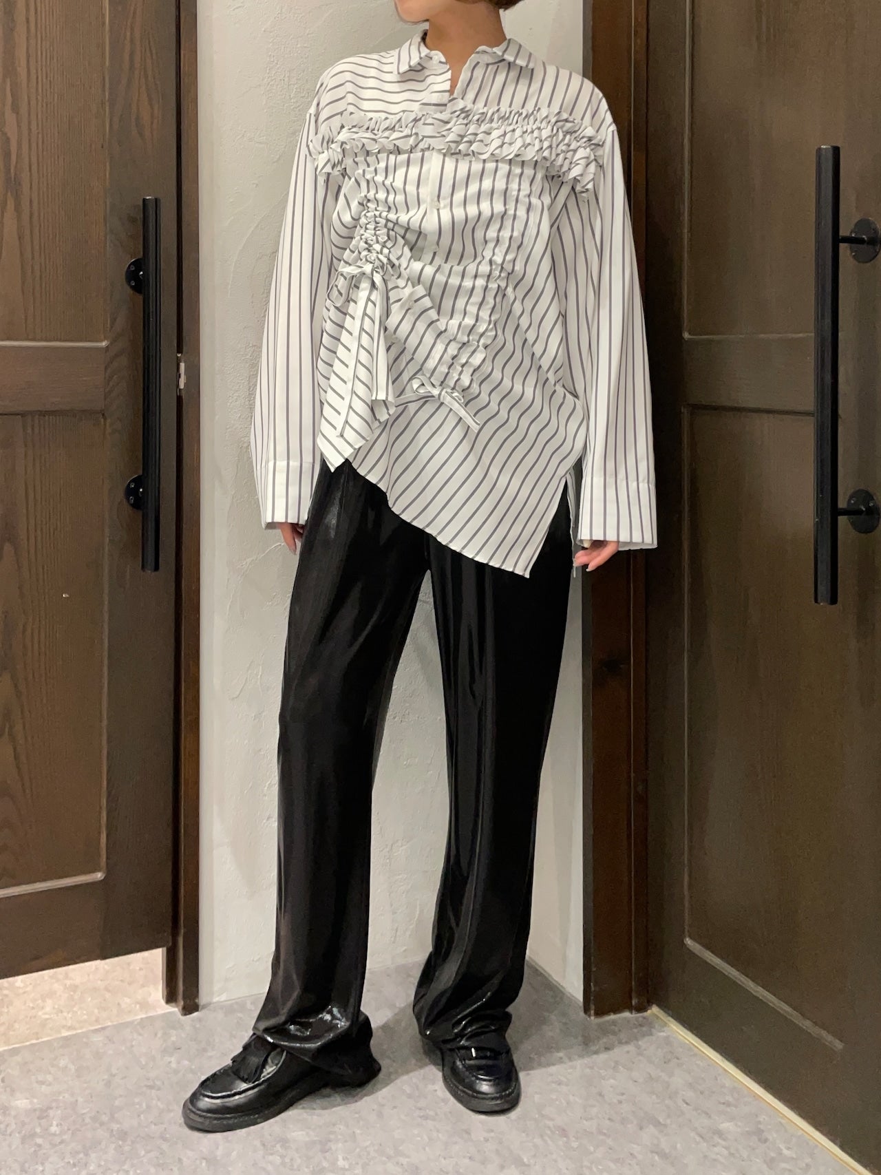 【THOMAS MAGPIE】ドローストリングシャツジャケット