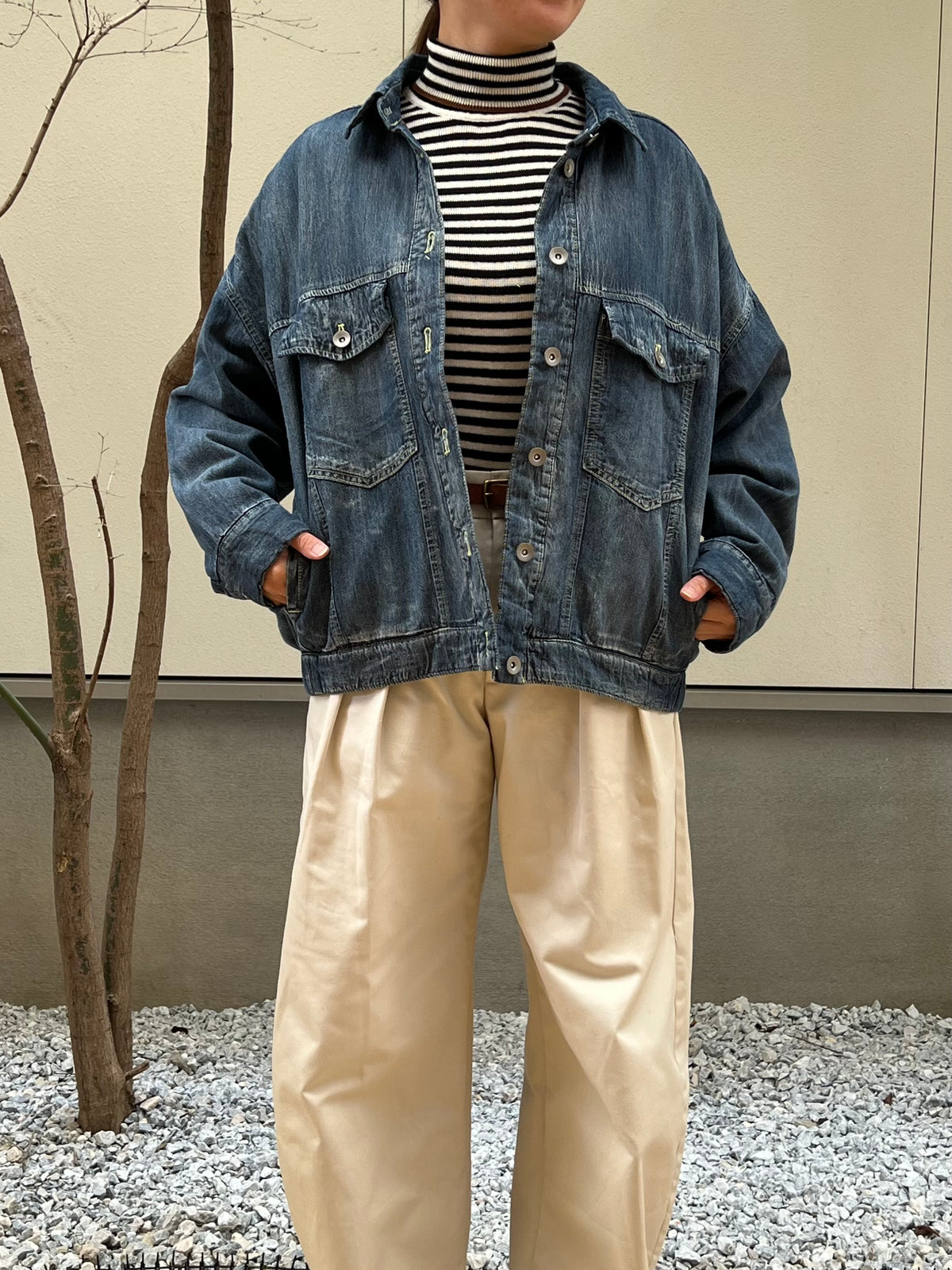 【hunch】中綿キルティング オーバーサイズデニムジャケット