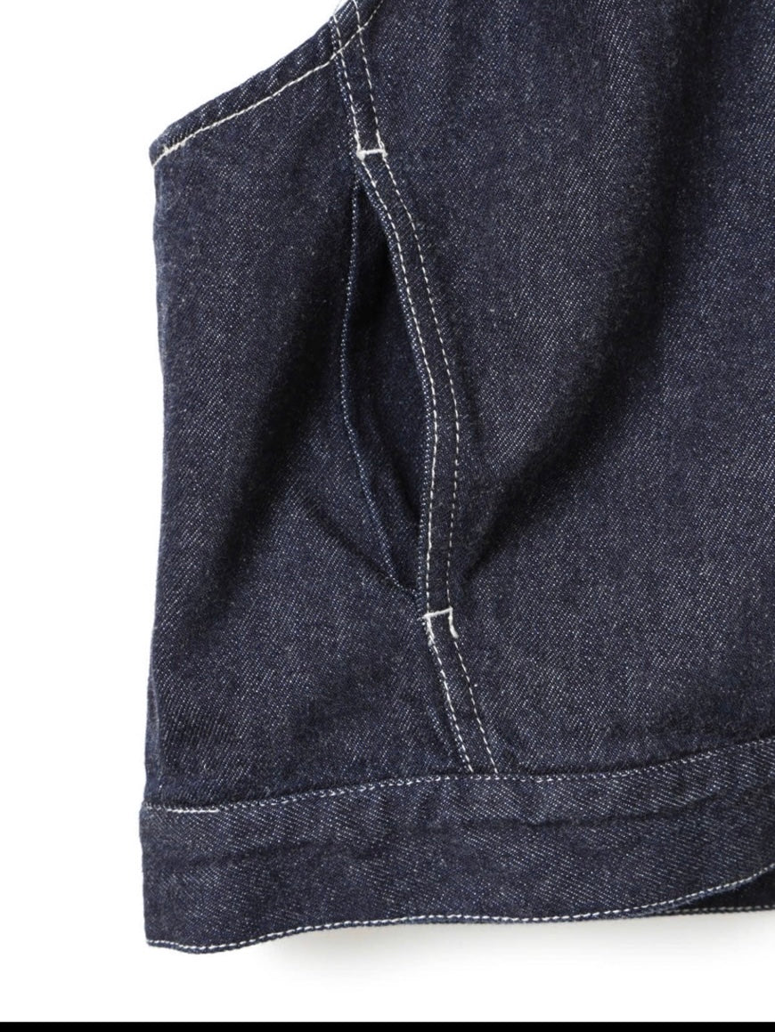 【mizuiro ind】　デニムベスト(ONEWASH)