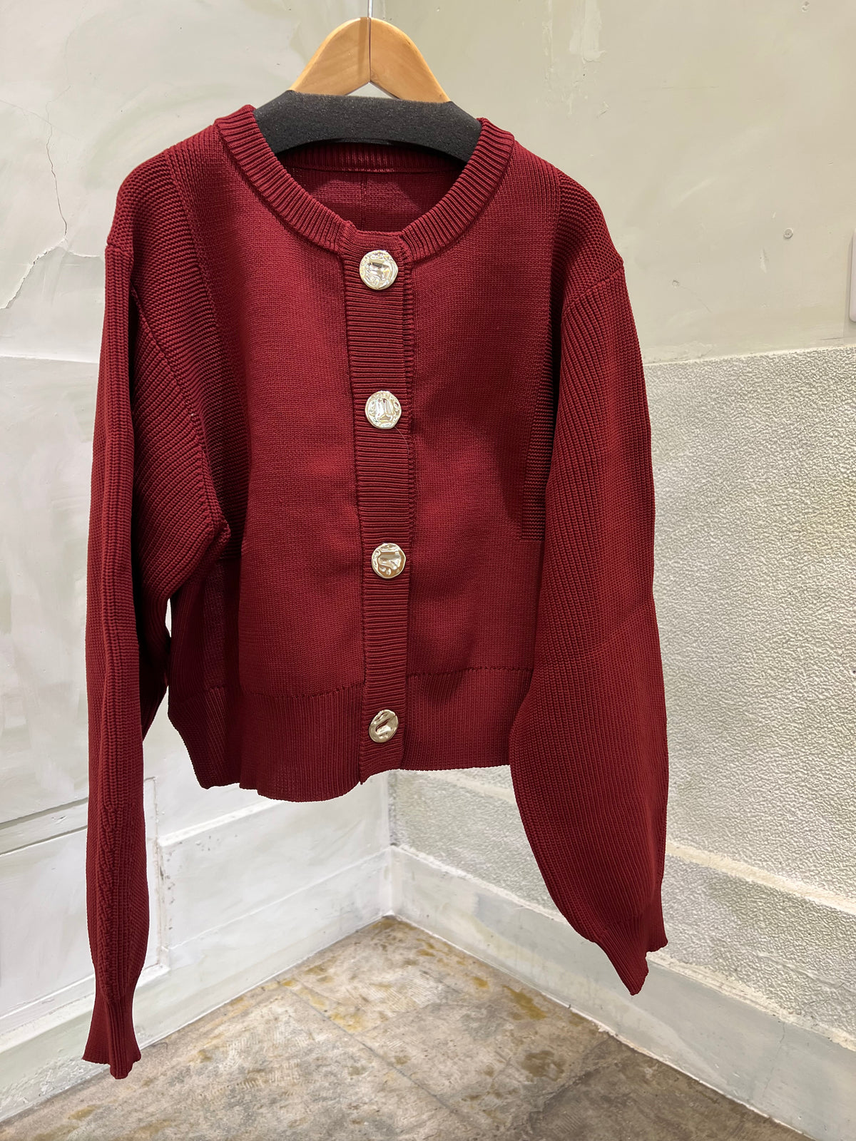 【botanical】スポンディッシュBIGボタンクルーネックカーディガン