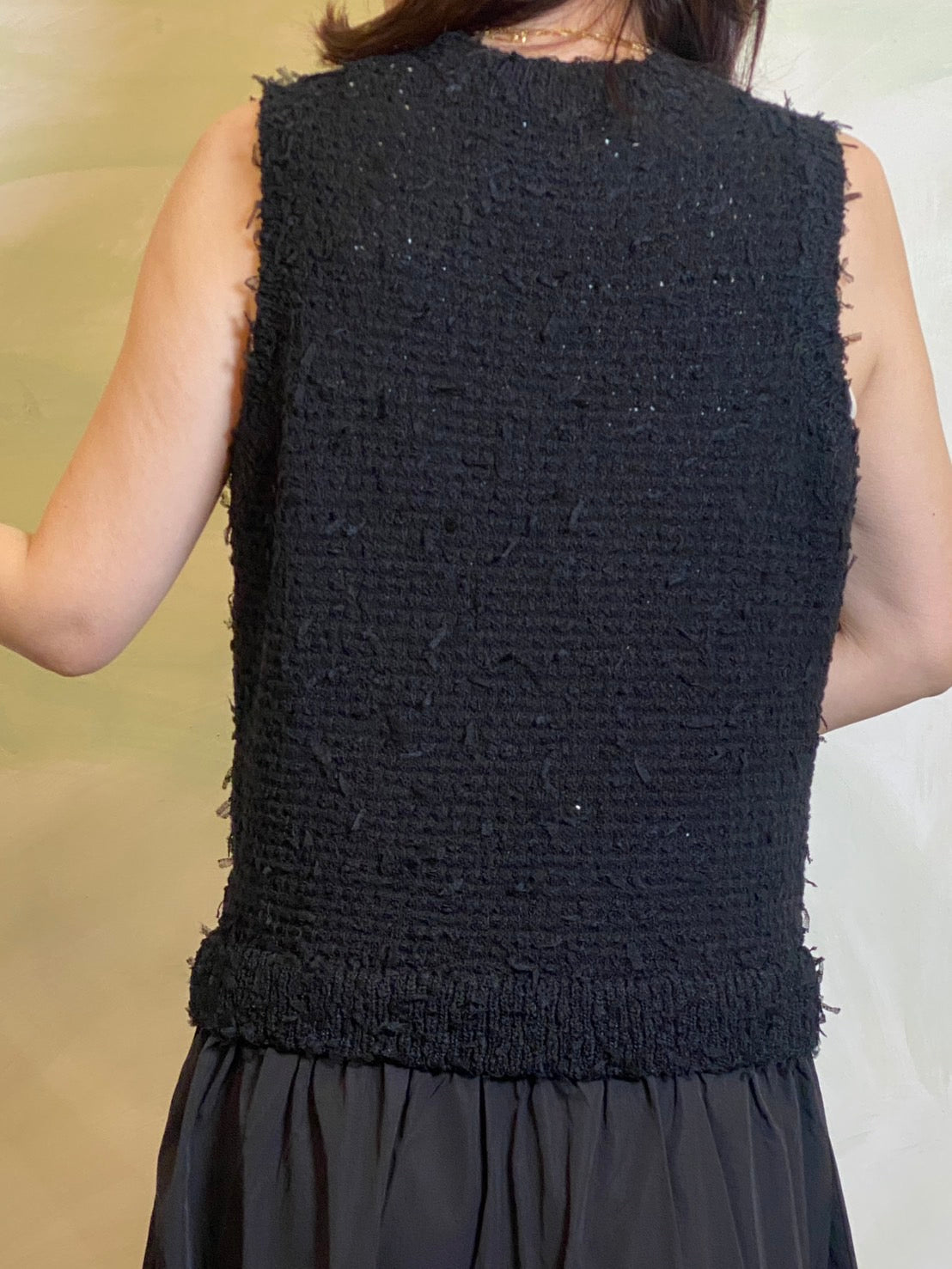 【EN'DAY】【大人のこなれスタイル】ニット×ティアード ワンピース Black×Black