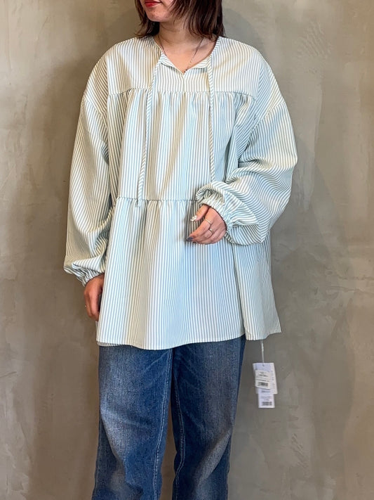 【botanical】ティアードチュニック長袖ブラウス