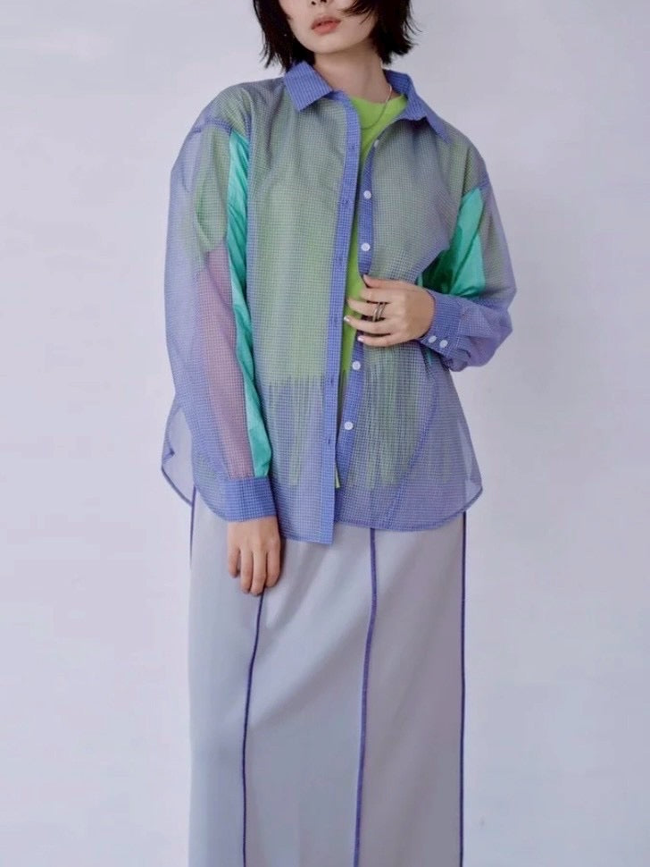 【HCAE】シアーチェックシャツ