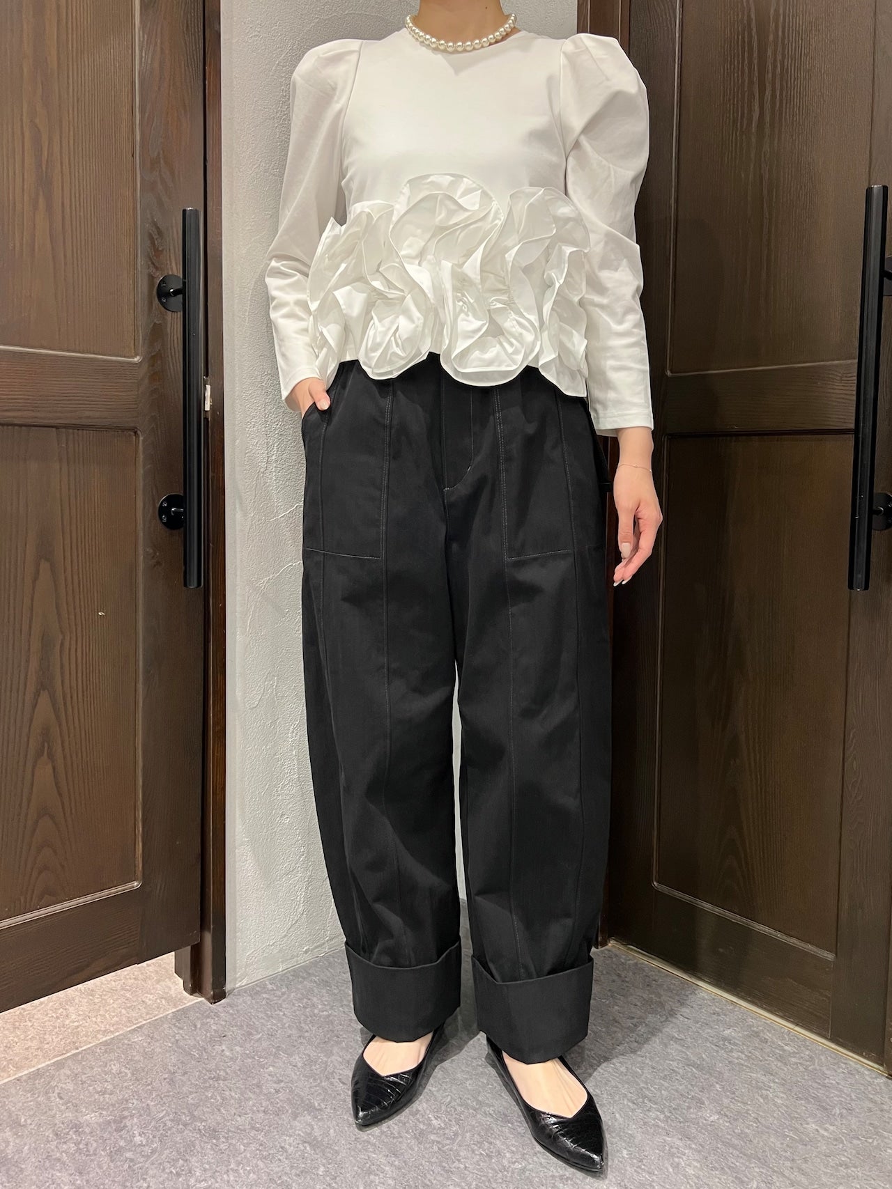 【PICCIN PERLA】裾フリルプルオーバー