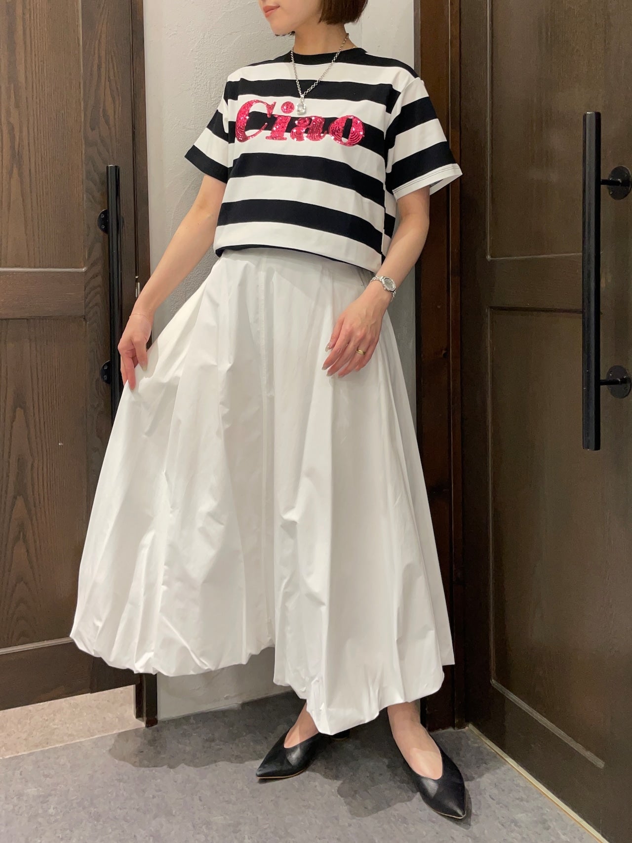 【MICALLE MICALLE】CIAOボーダーTシャツ
