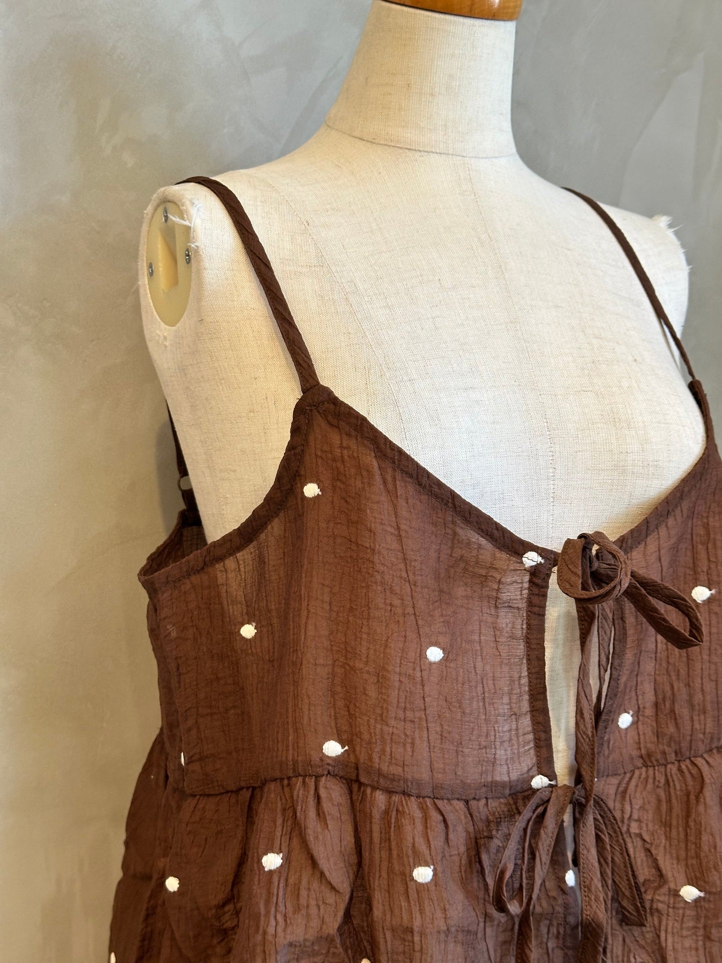 【botanical】〈セットアップ対応〉ドット刺繍シアーキャミソール