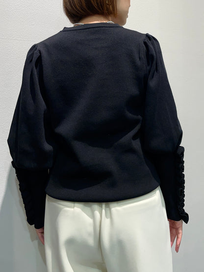 【botanical】パフスリーブ袖フリルニット