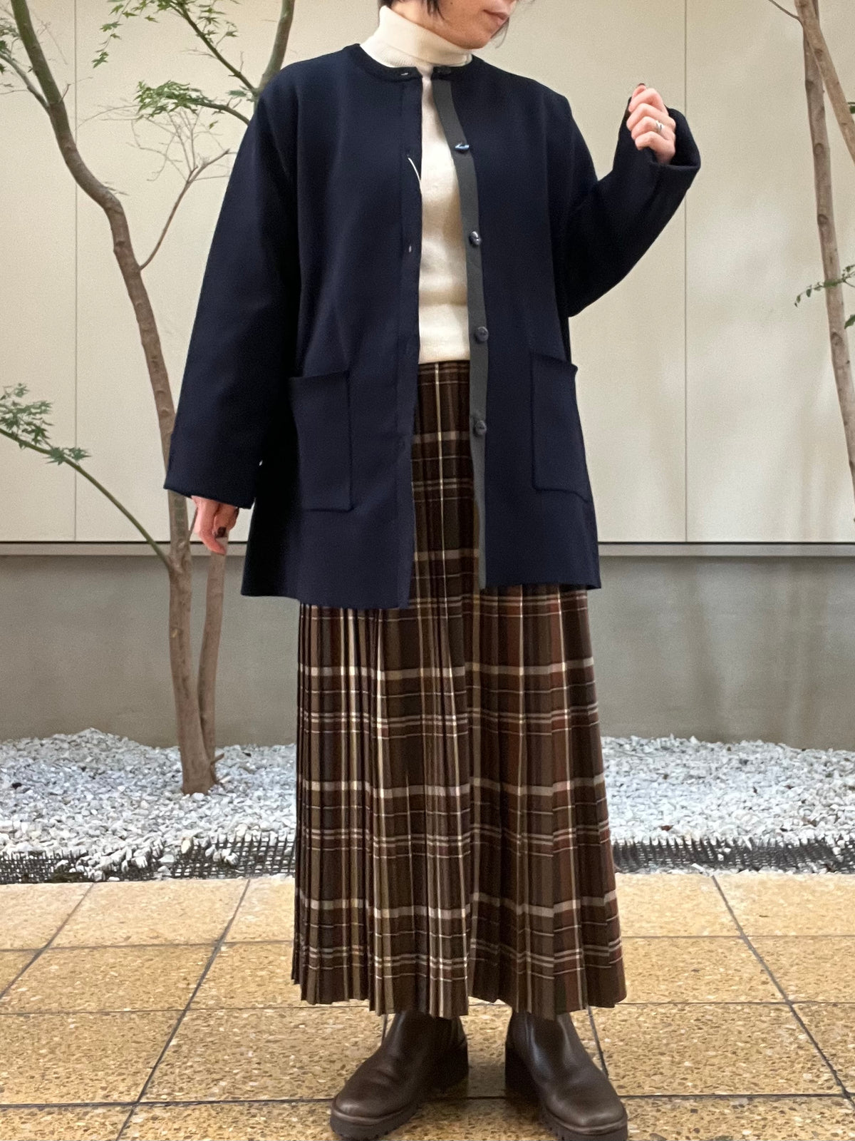 【SOSOTTO】ミラノリブ前立て配色ロングジャケット