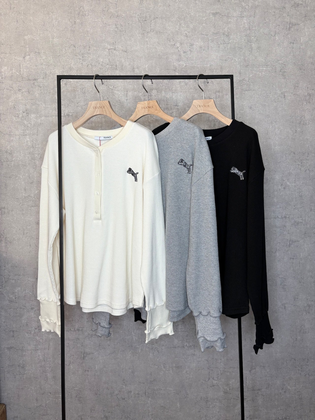 【TRANOI】TORAワッフルヘンリートップス