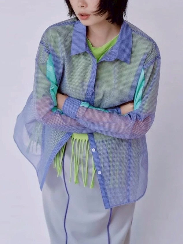 【HCAE】シアーチェックシャツ