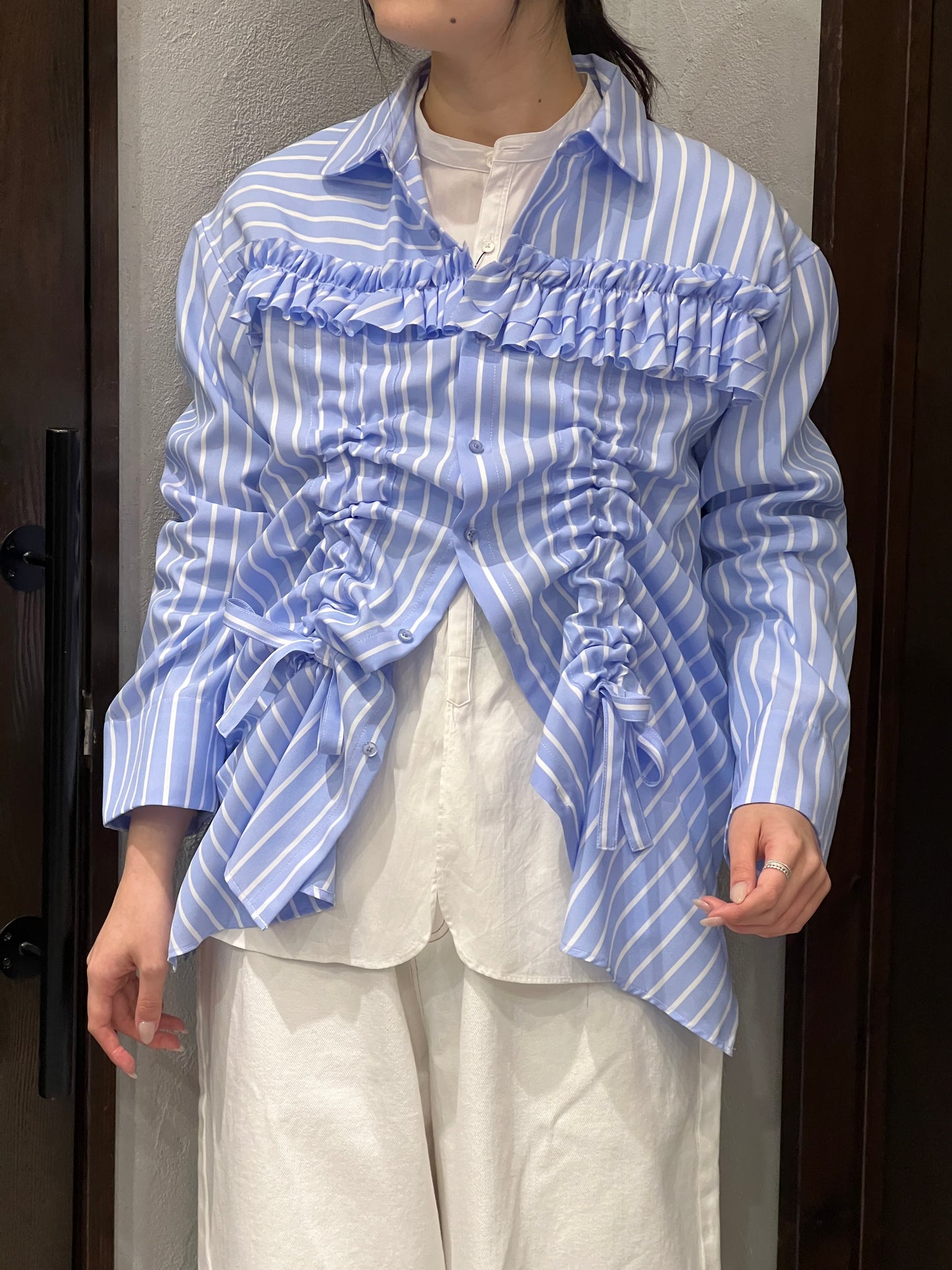 【THOMAS MAGPIE】ドローストリングシャツジャケット