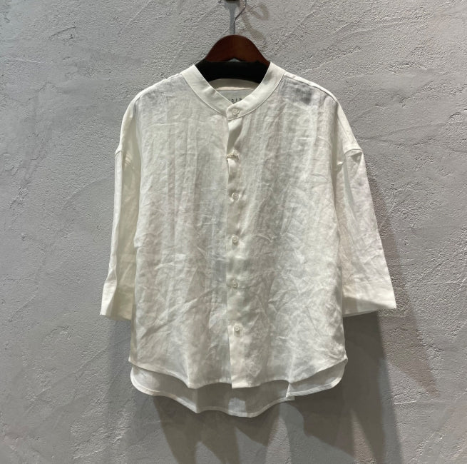 【Swarm】麻スタンド前開きシャツ