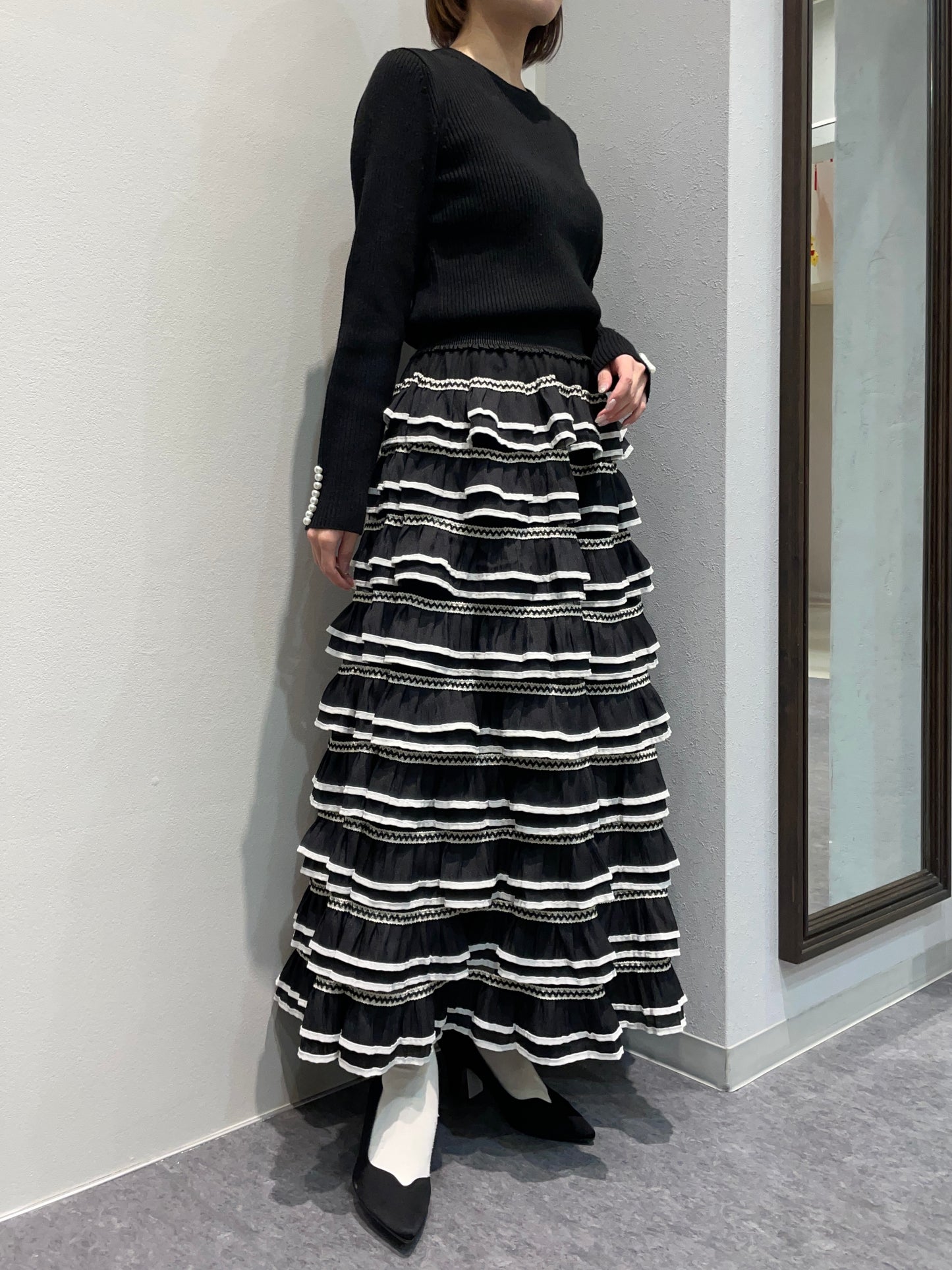 【botanical】フリルボーダースカート