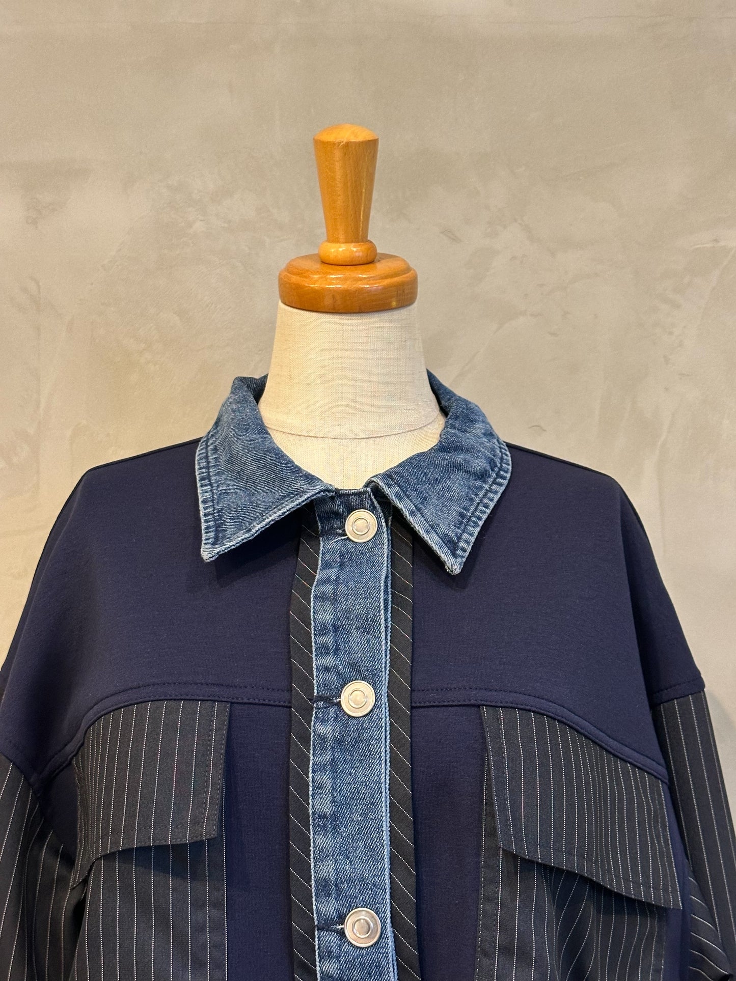 【botanical】異素材切り替えデニムジャケット