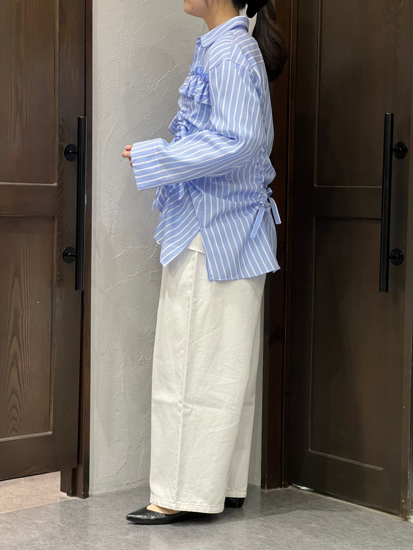 【THOMAS MAGPIE】ドローストリングシャツジャケット