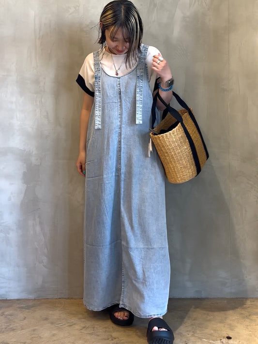 【botanical】4.5ozテンセルデニムフレアジャンスカ