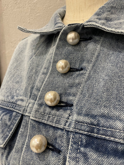 【anana】BIGパールクロップドデニムジャケット