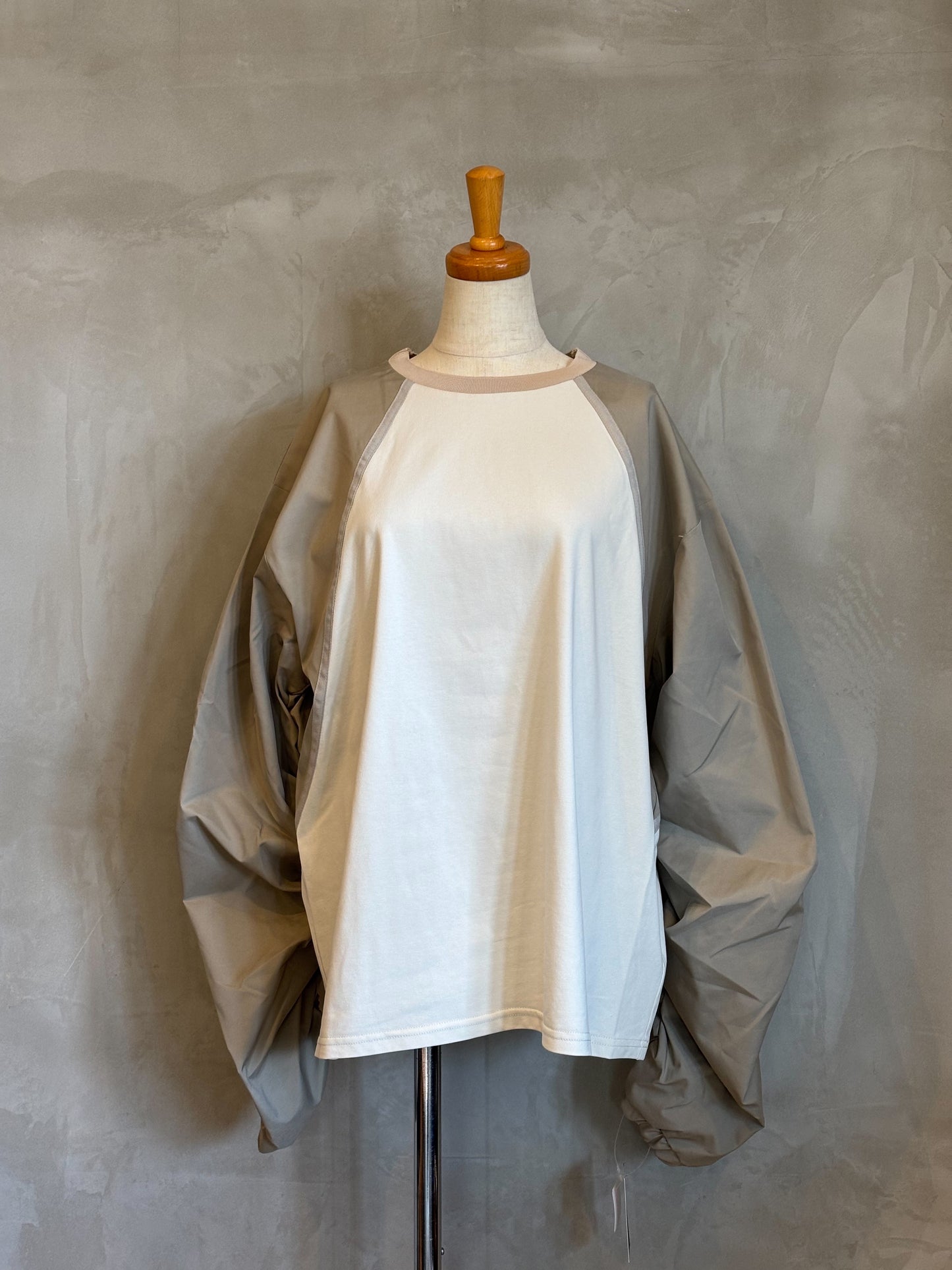 【botanical】配色ライン異素材プルオーバー