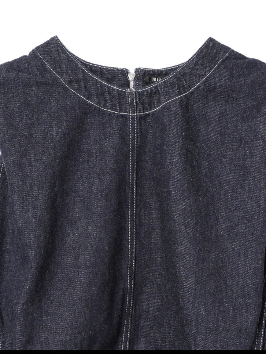 【mizuiro ind】　デニムベスト(ONEWASH)