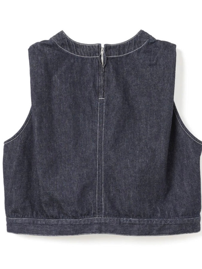 【mizuiro ind】　デニムベスト(ONEWASH)