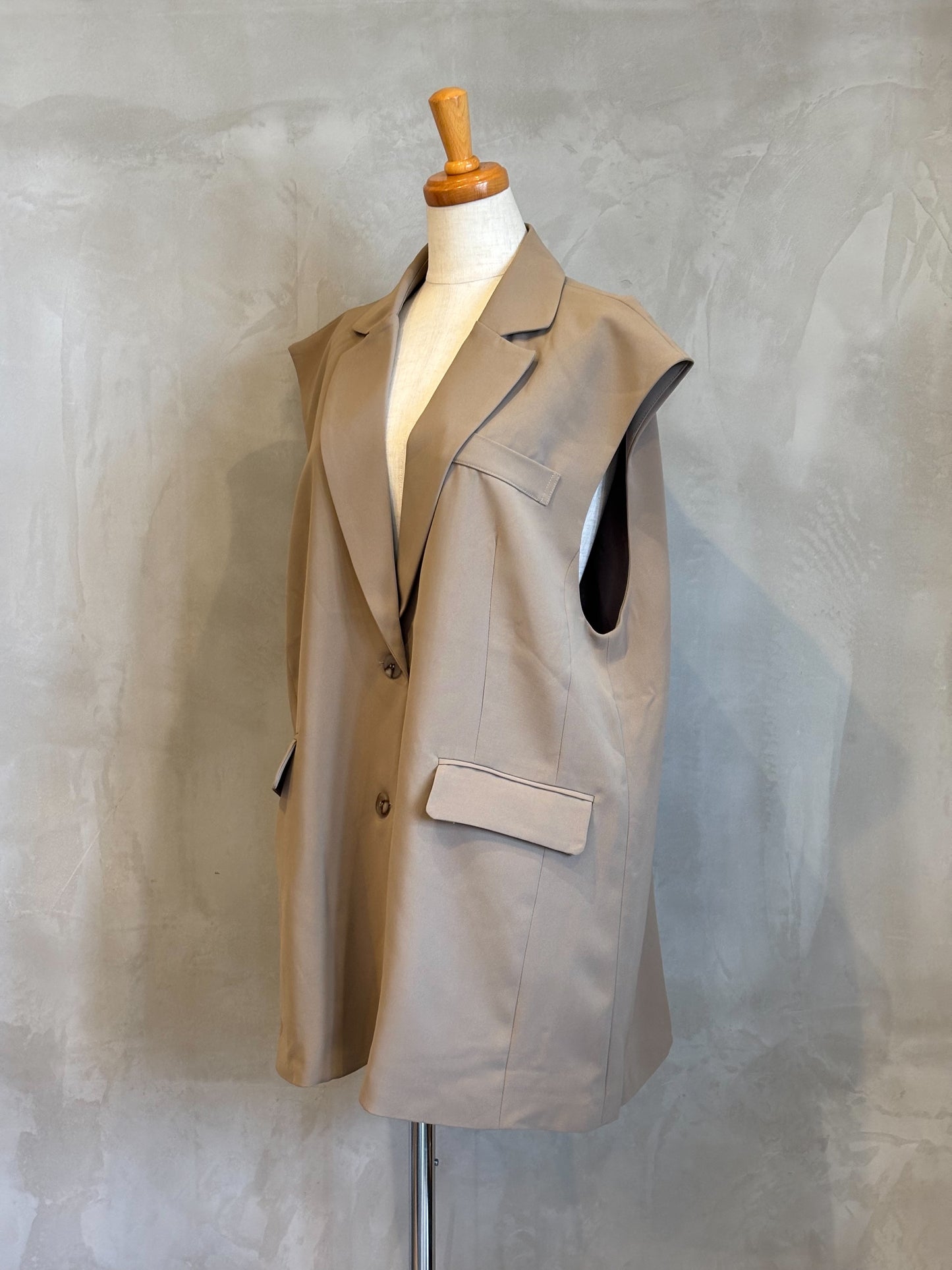 【botanical】ポリツイル バックファスナーベスト