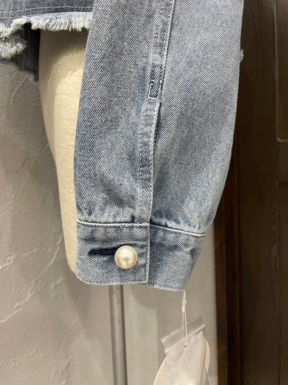 【anana】BIGパールクロップドデニムジャケット