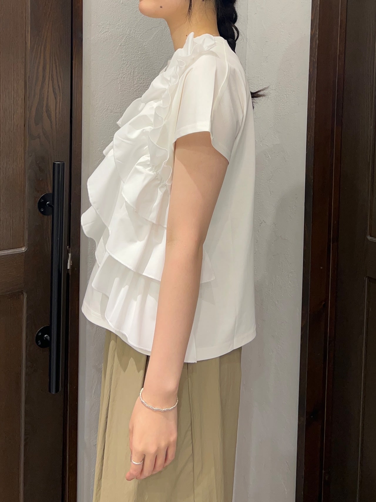 【PICCIN PERLA】アシンメトリーフリルプルオーバー