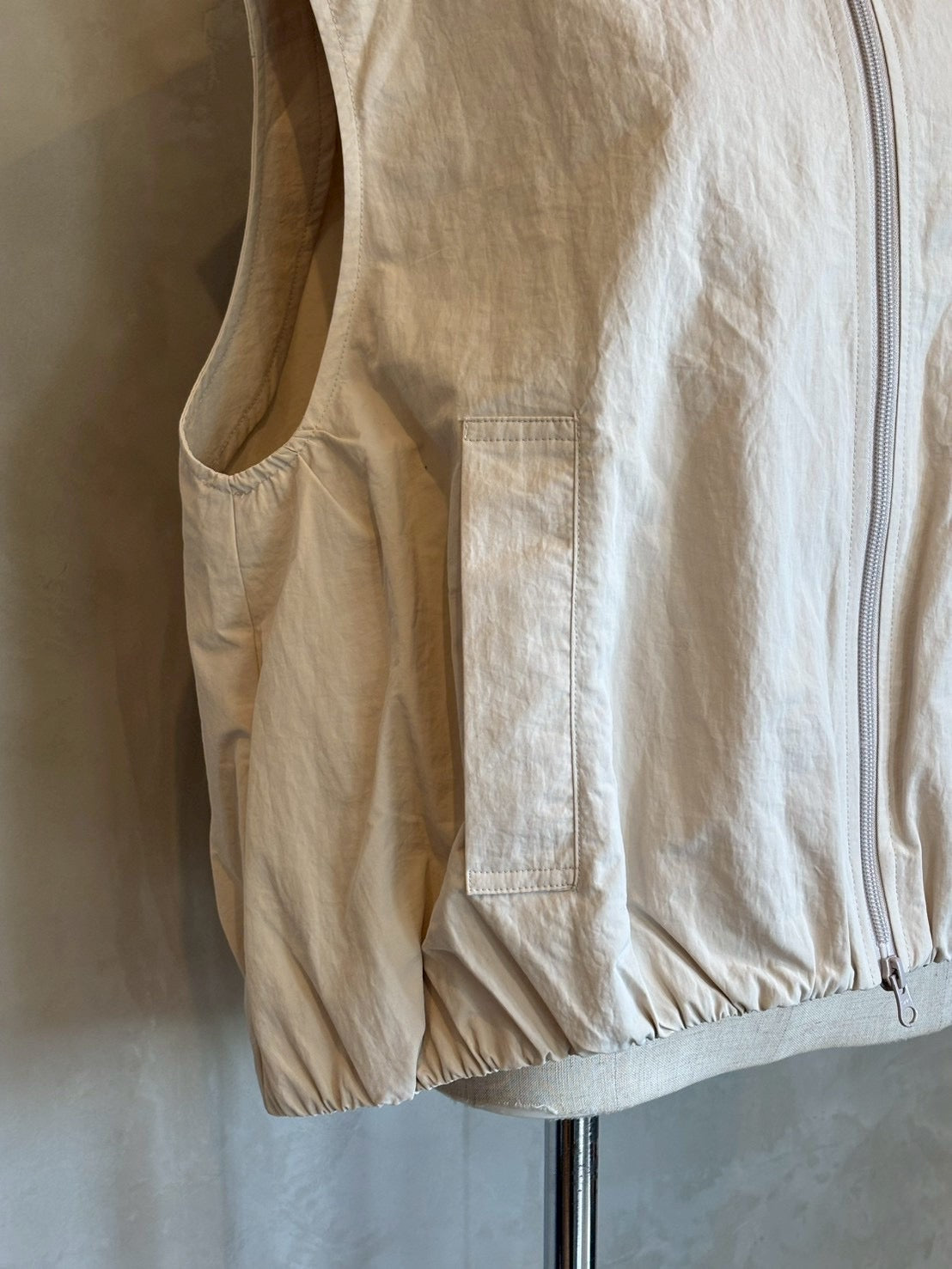 【maomade】 ヴィンテージウェザーバルーンシルエットZIP UPベスト