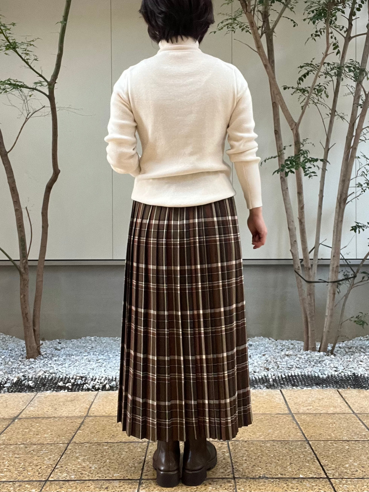 【SOSOTTO】千鳥柄タータン切替プリーツスカート