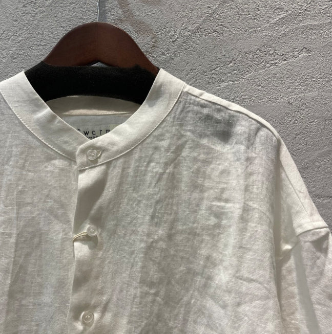 【Swarm】麻スタンド前開きシャツ