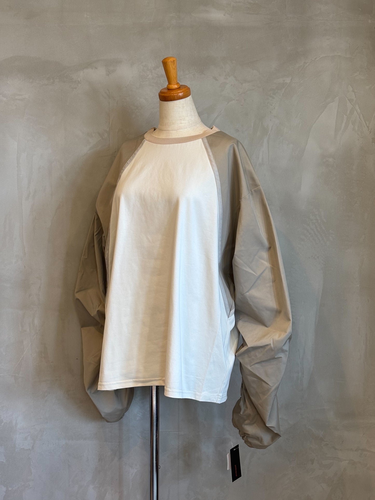 【botanical】配色ライン異素材プルオーバー