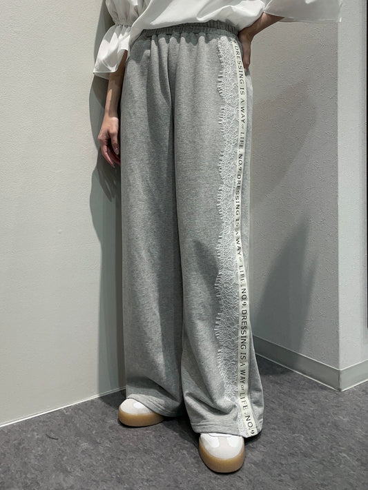 【Eimee Law】サイドロゴ＆レーススエットパンツ