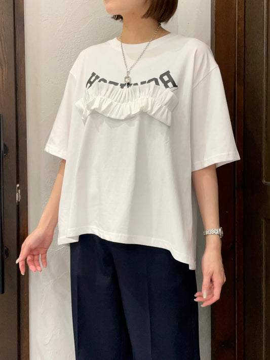 【Eimee Law】ウェーブフリルロゴプリントT