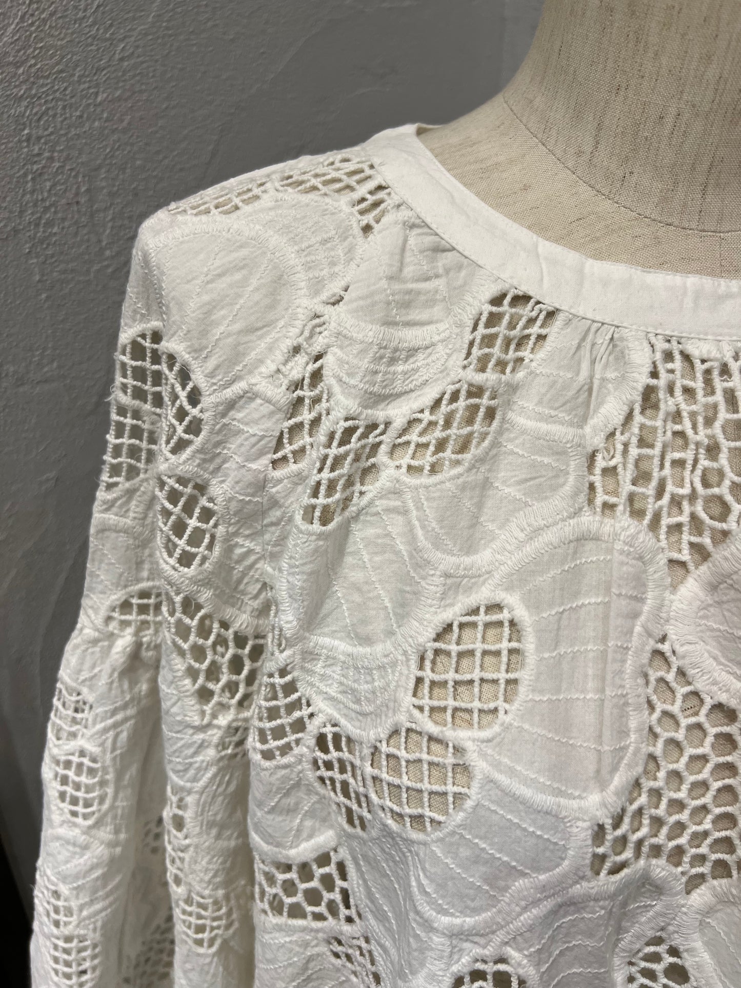 【TORRAZZO DONNA】カットワークレースブラウス