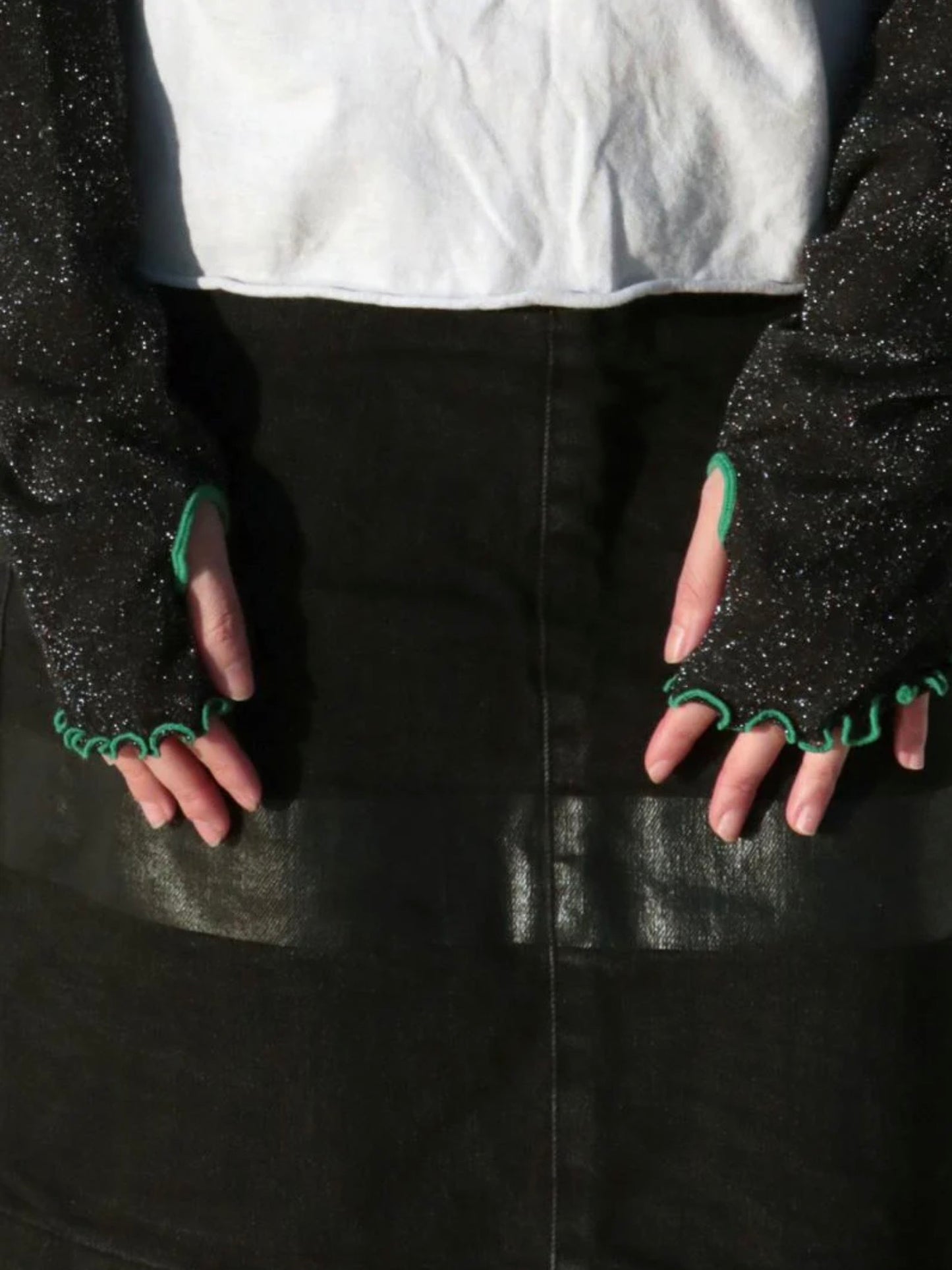 【KIVISDOU】UVカットスパークル アームカバー (ラメ)