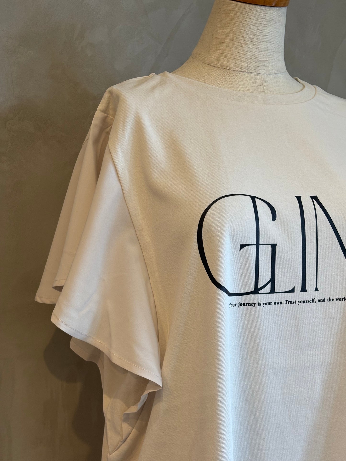 【botanical】USAコットンフリル袖ロゴTee