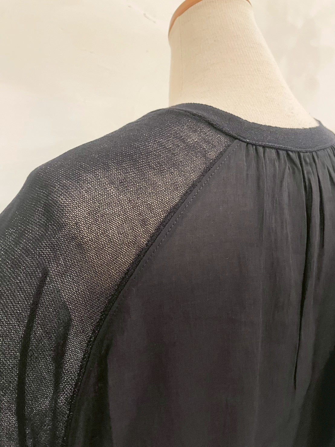 【botanical】布帛ドッキングカーディガン