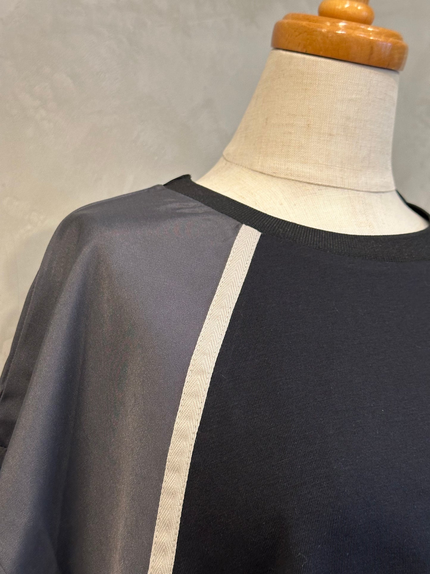 【botanical】配色ライン異素材プルオーバー