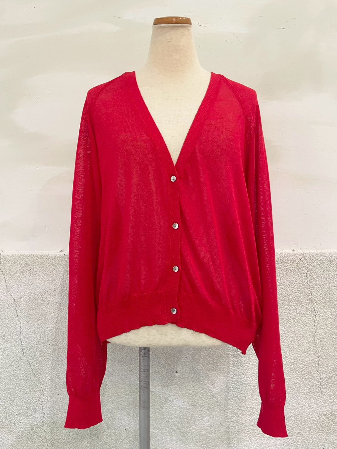 【botanical】布帛ドッキングカーディガン