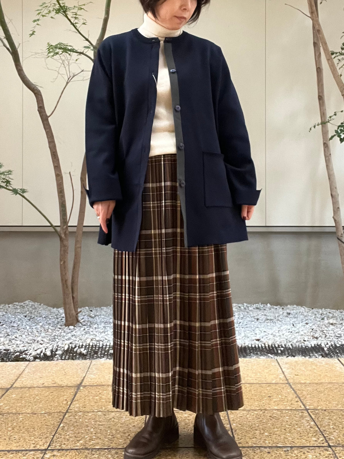 【SOSOTTO】ミラノリブ前立て配色ロングジャケット