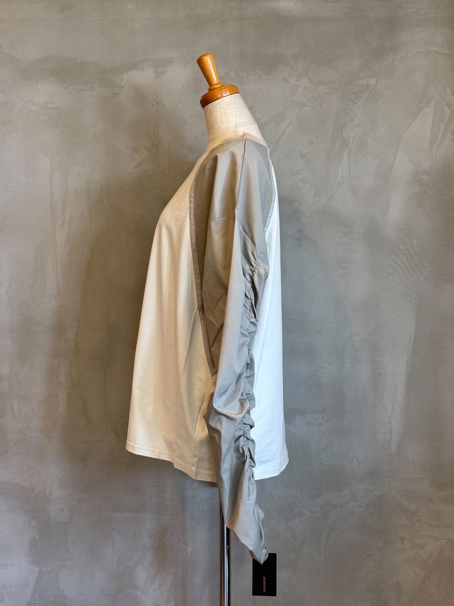 【botanical】配色ライン異素材プルオーバー