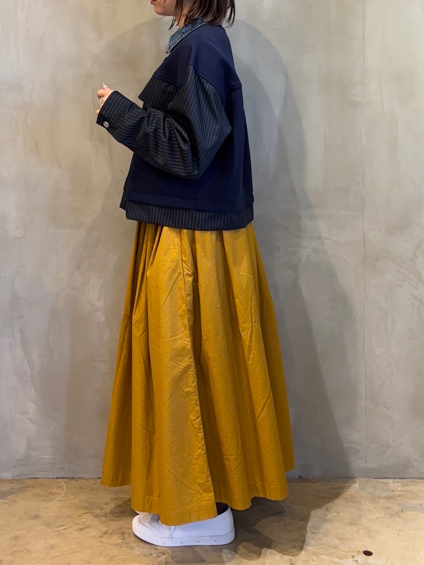 【botanical】異素材切り替えデニムジャケット