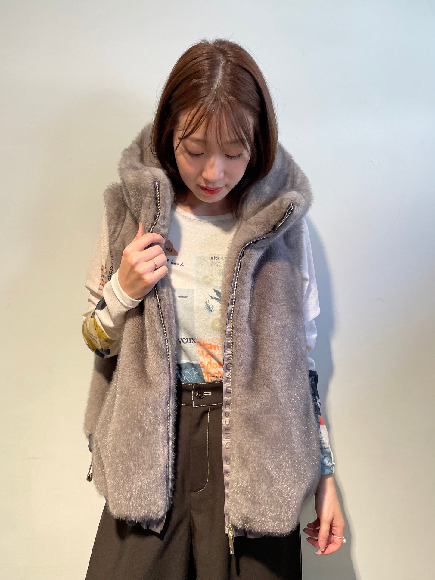 【予約商品】Eimee Law/ミンクファーフーディベスト