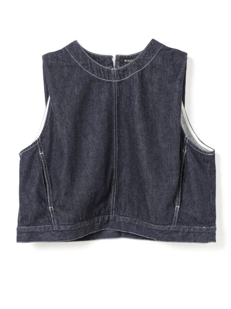 【mizuiro ind】　デニムベスト(ONEWASH)