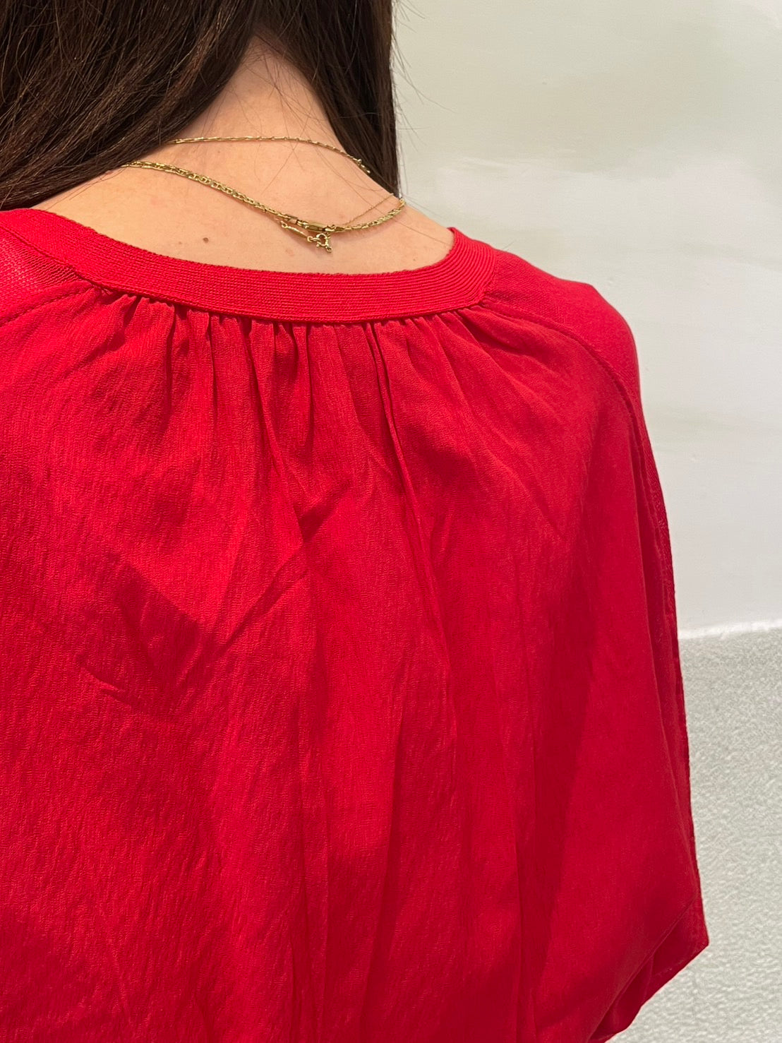 【botanical】布帛ドッキングカーディガン