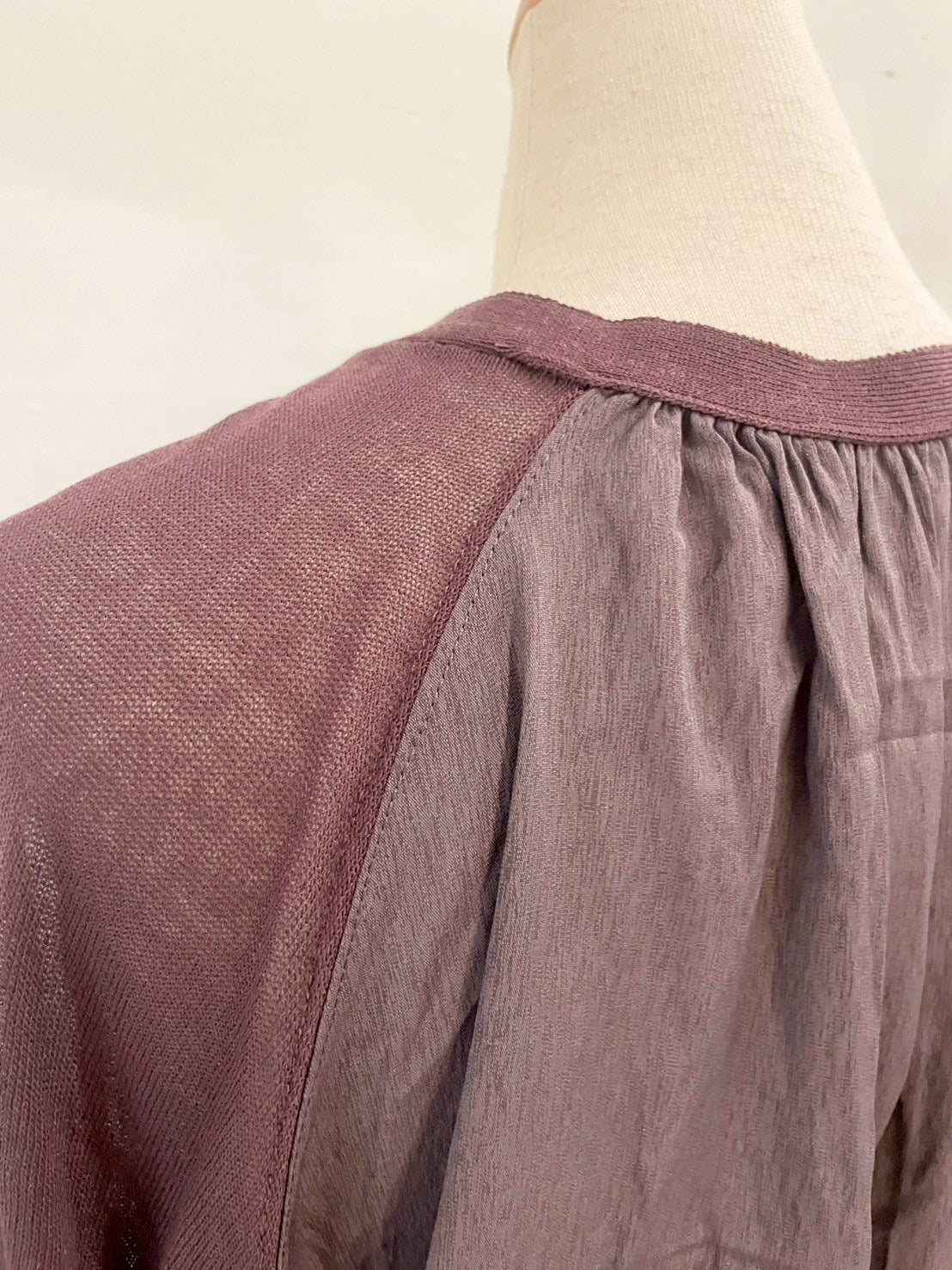 【botanical】布帛ドッキングカーディガン