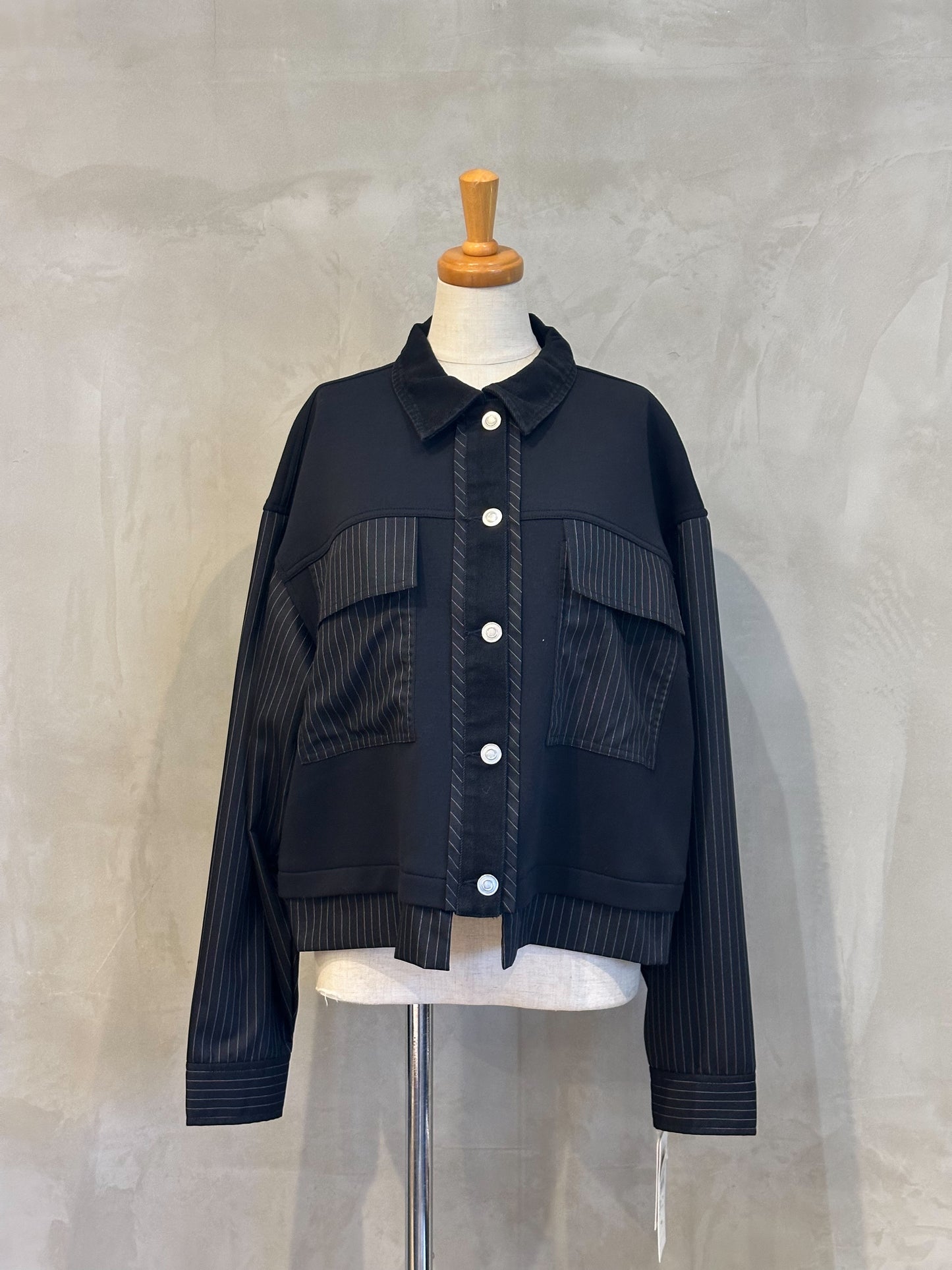 【botanical】異素材切り替えデニムジャケット