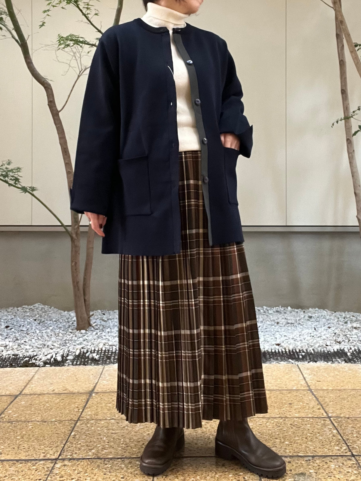 【SOSOTTO】ミラノリブ前立て配色ロングジャケット